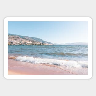 Sandy Beach and Waves in Summer - Skaha Lake Sticker